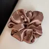 Scrunchie de Gipsófila com Strass Estilo Coreano para Mulheres, Elástico de Cabelo de Alta Qualidade para Rabo de Cavalo Baixo, Corda de Cabelo de Tecido de Cetim