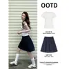 Faldas para mujeres petite, minifaldas de estilo vintage, conjuntos de estilo japonés, conjuntos ootd únicos y hermosos para el verano