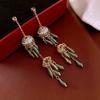 Pendientes de plata con forma de gota de aceite y ondas de amor, con hebilla en la oreja, estilo coreano, pequeños y frescos, a la moda, sencillos y de gran sentido, al por mayor