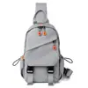 Nova Bolsa de Peito Masculina 2025 Estilo Coreano Moda Simples Bolsa de Ombro Multifuncional Carga USB Bolsa Transversal Tendência
