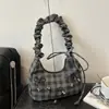 Bolso Cruzado de Hombro con Estampado Estilo Dulce Casual de Verano para Mujer 2025 Nueva Moda con Lazo Plisado