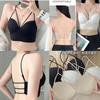 Estilo Chica Hot Encaje de Pura Pasión Tiras Cruzadas Huecos Espalda Hermosa Ropa Interior Femenina Transpirable Sin Varillas Sujetador Tubo Chaleco para Mujer