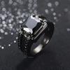 Anillo de diamantes cuadrados de venta caliente transfronteriza de Amazon, anillo de diamantes con borde retro europeo y americano, anillo de diamantes completo, anillo de joyería personalizado de moda