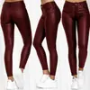 Primavera 2024 Nuevo Producto Amazon Wish Pantalones Casuales de Cuero de Color Puro Pantalones de Pierna Estrecha Pantalones Largos para Mujer Exportación E9J361