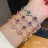 Pulsera Redonda de Zirconia Oro Rosa Real, Sensación de Lujo Ligero y Gama Alta, Sencilla, Moderna y Exquisita, Versátil para el Trabajo, Joyería para Mujer