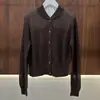 BORBOTIE Tricô Feminino 2026 Primavera/Outono Novo Produto BC Vazado Estilo Jaqueta de Baseball Cardigan de Manga Longa