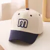 Gorra de béisbol para bebé letra M gorro nuevo para bebé gorro bordado para bebé gorro para bebé gorra de béisbol patrón de dibujos animados