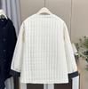 Chaqueta de Algodón Ligera Informal de Moda Estilo Coreano Talla Grande Sin Cuello Puño a Cuadros Chaqueta Cálida para Chica Gorda de 100 kg 8653