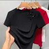 Nueva Camiseta de Manga Corta Estilo Chino para Mujer 2025 Nuevo Verano Hebilla Corte Redondo Diseño Moda Top