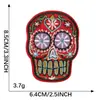 En Stock Suministro Transfronterizo Serie Calavera Rosa Parches Bordados Accesorios de Ropa Personalizados Parche Tela Parche