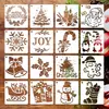 Plantillas de pintura hueca para decoración navideña europea y americana, plantillas de calco, garabato y decoración para manualidades infantiles