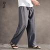 Pantalones Casuales de Algodón y Lino para Hombre Verano Dosis Elástico Pantalones de Lino Estilo Chino Pantalones Rectos Sueltos Transpirables Combinan con Todo