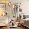 Arara de chão, arara pequena móvel para dormitórios estudantis, cabideiro de armazenamento para quarto de casa, guarda-roupa