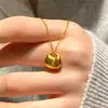 Collar Candado de Paz Fu Gordo Dorado para Mujer Cadena de Clavícula Pequeña Bolsa de la Suerte Clásica Linda Venta al por Mayor