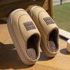 Pantuflas de Algodón de Lujo Ligero Estilo Japonés para Mujer, Nuevos Zapatos de Algodón Cálidos para Pareja Otoño e Invierno, Suela Suave Antideslizante, Suela Gruesa para Hombre