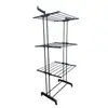 Tendedero plegable transfronterizo, nuevo tendedero multifuncional de doble barra con forma de ala de pie, perchero multicapa móvil y plegable