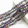 En stock, colgante de cristal de color galvanizado con forma de agujero medio cuadrado oblicuo de 12 mm, accesorios para el cabello DIY, cadena para teléfono móvil, material de cristal