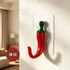 Gancho personalizado con forma de pimiento, instalación sin taladro, gancho de pared con adhesivo fuerte, para colgar llaves, sombreros y abrigos en la entrada