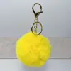 Llavero colgante de bola de peluche de 8 cm de imitación de piel de conejo Rex, accesorios de joyería para ropa y equipaje transfronterizos