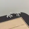Aretes de Moño Completamente de Diamante para Mujer, Estilo Ins, Elegantes y Sofisticados, Simples y Exquisitos, Versátiles, Accesorios para Orejas de Moda de Nicho