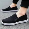 Zapatos de Tela Old Beijing para Hombre, Estilo Nuevo, Transpirables, Resistentes al Desgaste, Zapatos de Tela de Suela Blanda, Suela Multicapa, Zapatos de Tela Planos sin Cordones para Hombre, Transpirables