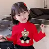 Y2550# Ropa de Otoño para Niñas Camiseta de Manga Larga para Niñas Chaqueta de Primavera y Otoño Camiseta Base de Terciopelo de Cuello Semi-alto Camiseta Cálida