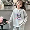 Estiloso Top Infantil de Manga Longa para Primavera e Outono, Novo Estilo, Malha Waffle, Falso Duas Peças, Versátil, Casual, Soltinho