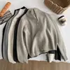 Cárdigan de Punto con Cuello Alto y Cremallera de Origen Transfronterizo para Mujer Otoño Invierno Nuevo Suéter Corto de Manga Larga con Canalé Vertical Abrigo Ropa para Mujer