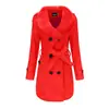 Nuevo Abrigo de Lana para Mujer Gabardina de Longitud Media Ropa de Invierno Cuello Grande de Lana Abrigo de Lana Doble Faz Talla Europea para Mujer