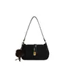 Bolso de axila retro de gamuza nuevo 2026 para mujer, bolso de hombro cruzado de alta gama con colgante de bola de pelo, bolso tote para el día a día