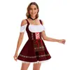 Vestido de Chica Europea y Americana Oktoberfest 2025 Alemán Múnich Actuación en Escenario Cos Maid Disfraz Multicolor