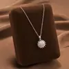Comercio Exterior de Amazon Venta Caliente Collar de Acero de Titanio Temperamento Femenino Circonita Microincrustada Personalidad Cadena para Clavícula de Alto Sentido Colección Joyería