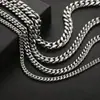 Amazon europeo y americano acero inoxidable 6-12MM acero de titanio cadena cubana de moda hip-hop collar cifrado pulsera de hombre venta al por mayor