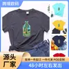 Comercio exterior Camiseta creativa casual europea y americana para mujer Camiseta de cuello redondo con estampado del mundo para mujer