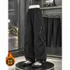 Pantalones de Esquí Impermeables con Forro de Terciopelo para Otoño e Invierno para Hombre, Marca de Moda, Pantalones Cargo Rectos Holgados para Exteriores, Pantalones Casuales Gruesos