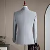 Traje de Negocios Cruzado para Boda de Novio Traje de Hombre Elegante Versátil Moda Delgado Profesional Ropa Formal Traje Elegante