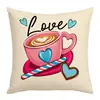 Funda de Almohada Temática de Dibujos Animados para el Día de San Valentín con Cartas de Amor Impresión Digital Fábrica al por Mayor