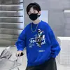 Nova Roupa de Outono Infantil com Pelúcia Roupa Infantil Moletom Gola Redonda Estilo Coreano Solta Roupa Esportiva Manga Longa Meninos Roupas Estilosas