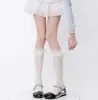 Calcetines de Malla Transpirables Estilo Ballet con Volantes Verano Finos Japoneses JK Dulce Estilo Miu Lolita Calcetines Blancos para Pantorrilla Mujer