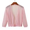 Camisa de seda helada con protector solar, suéter con aire acondicionado, cárdigan de verano para mujer, chaqueta fina de media manga con cuello en V