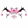 Pegatina de Tatuaje Temporal para Pecho Alas de Corazón Oscuro Gradiente Negro y Rosa Clavícula Sexy Pegatina Impermeable