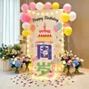 Decorações de aniversário, decorações de primeiro aniversário, decorações de festa de aniversário, enfeites, arranjos de primeiro aniversário, caixas empilháveis feliz aniversário