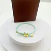 Fivela em Forma de I Dourada Rígida 3D Galvanizada a Cobre com Corda de Aço Pulseira de Mão Ajustável à Prova d'Água e Suor Pronta para Venda