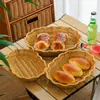 Canasta de Frutas para Snacks, Plato de Frutas, Cesta Coladora, Bol para Frutas Tejido de Mimbre Artificial, Plato de Exhibición Estilo Lujo Ligero, Plato para Dulces para Uso Doméstico