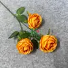 Caramelo de outono laranja Laranja flor artificial decoração de casamento Retro chinês vermelho vinho café flor falsa flor de casamento atacado
