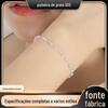 Pulseira de laser cilíndrica de prata esterlina S925 Silver Love Coreana Design de nicho simples Pulseira Advanced Sense