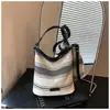 Bolso tote de algodón y lino a rayas estilo vintage para el día a día, bolso de mano de gran capacidad para viajes de vacaciones, bolso versátil de estilo étnico para llevar debajo del brazo para mujer
