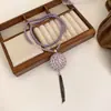 Corrente de Suéter de Luxo Roxa de Alta Qualidade, Colar Longo Versátil, Acessórios Simples e Sofisticados em Novo Estilo Chinês