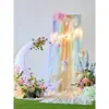 Cortina de Malla de Gasa para Techo de Boda de Colores Arcoíris Red de Fondo Decoración de Ambiente para Patio Pequeño y Centro Comercial