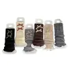 Zapatos y calcetines para niñas, calcetines de estilo coreano a cuadros con lazo para primavera y otoño, calentadores de pantorrilla lindos para otoño e invierno para niñas